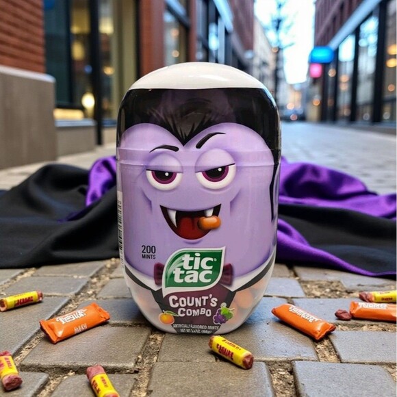 Rare TicTac Count’s Combo Vampire Halloween Mints 200ct Sealed Grape Orange - Picture 1 of 9
